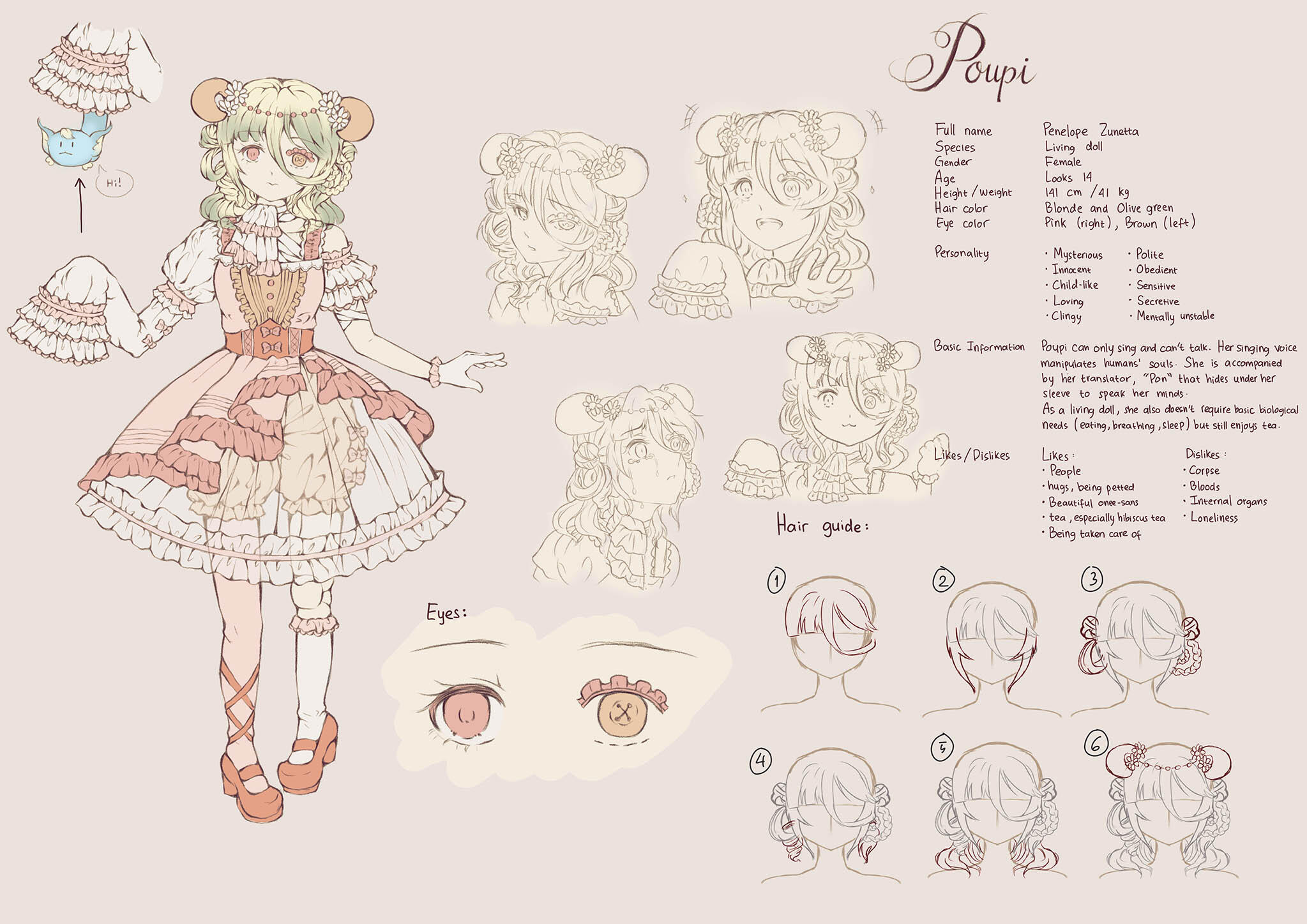 Design of my OC, Poupi Zunetta